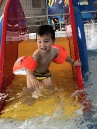 Max at the swimming pool at the Roompot De Katjeskelder holiday park