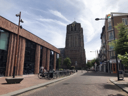 The Torenstraat street with the Theater De Bussel and the Basilica of St. John