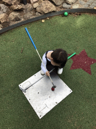 Max at the mini golf course at the Roompot De Katjeskelder holiday park