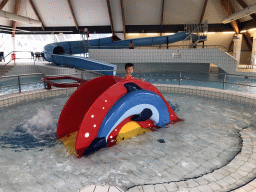 Max at the swimming pool at the Roompot De Katjeskelder holiday park