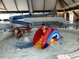 Max at the swimming pool at the Roompot De Katjeskelder holiday park