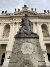 The Pius IX Zouavenmonument at the Markt square in front of the Oudenbosch Basilica