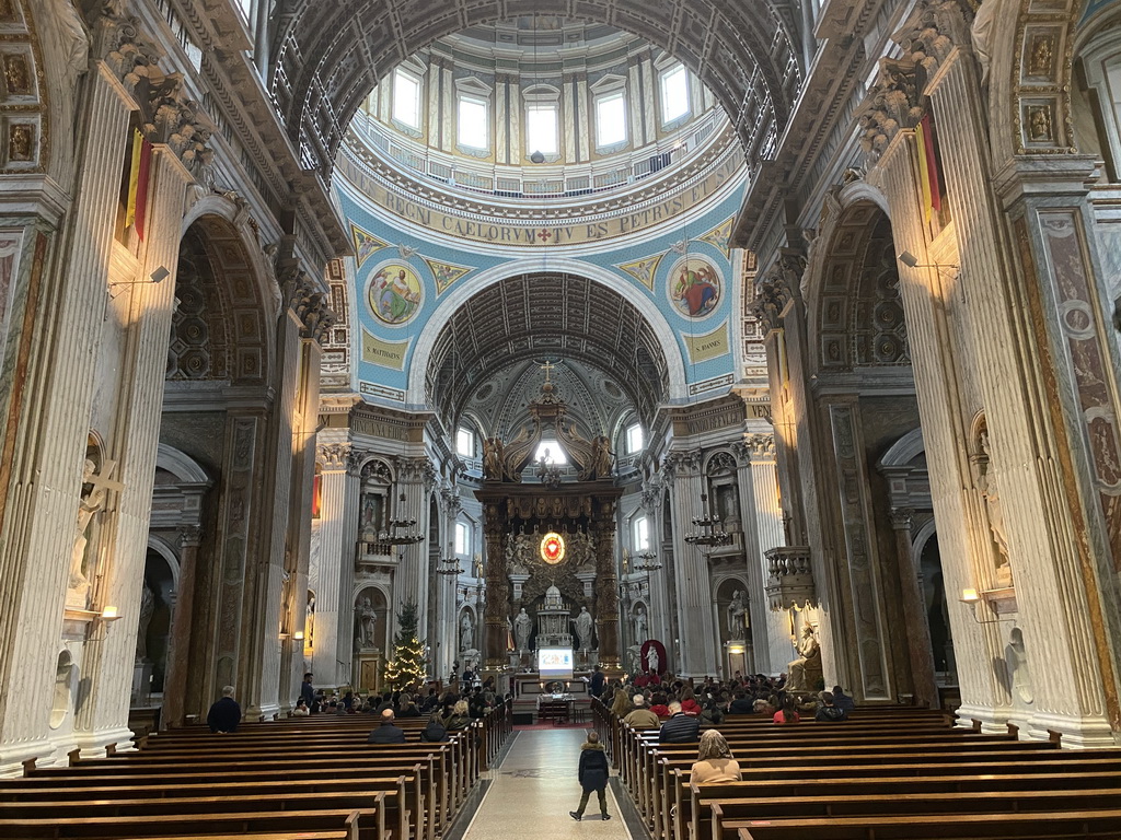 Nave, altar, baldachin and apse of the Oudenbosch Basilica