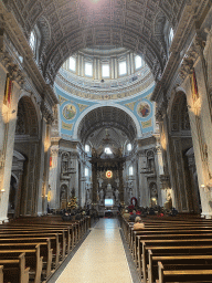 Nave, altar, baldachin and apse of the Oudenbosch Basilica