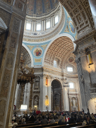 Transept, altar and baldachin of the Oudenbosch Basilica, viewed from the west aisle