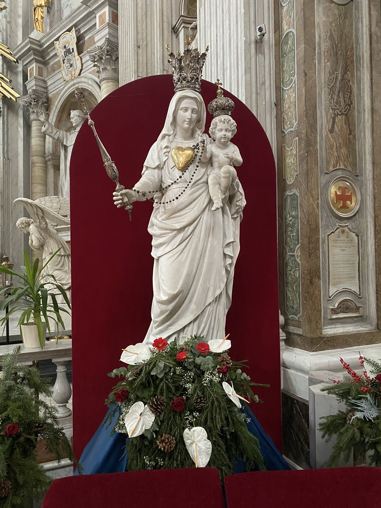 Statue of Virgin and Child at the right front of the apse of the Oudenbosch Basilica