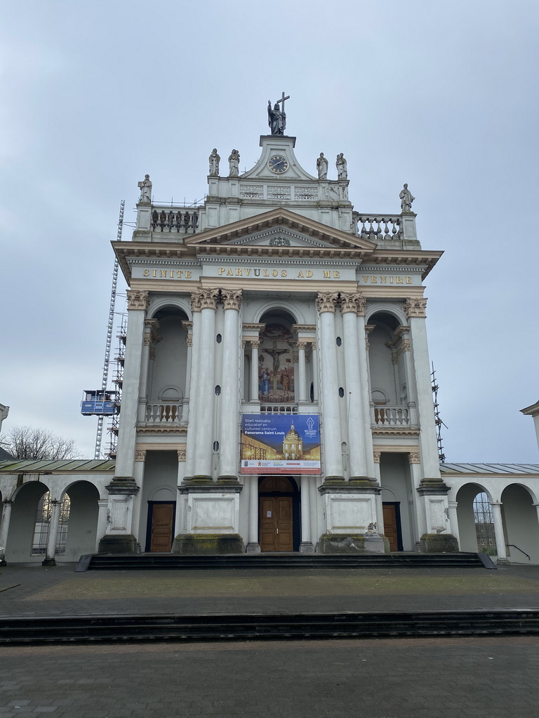 Front of the Chapel of Saint Louis at the Saint Louisplein square, under renovation