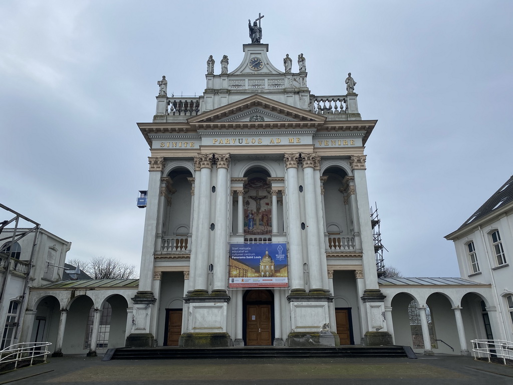 Front of the Chapel of Saint Louis at the Saint Louisplein square, under renovation