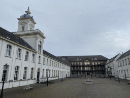 The Saint Louisplein square with a fountain and the Aloysiusbouw and Voorbouw Saint Louis buildings