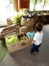 Max at the souvenir shop at the Headquarter area at ZooParc Overloon