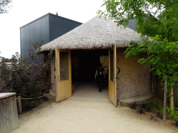 Entrance to the Reticulated Giraffe building at the Ngorongoro area at ZooParc Overloon