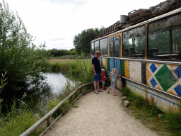 Old school bus at the Basecamp area at ZooParc Overloon