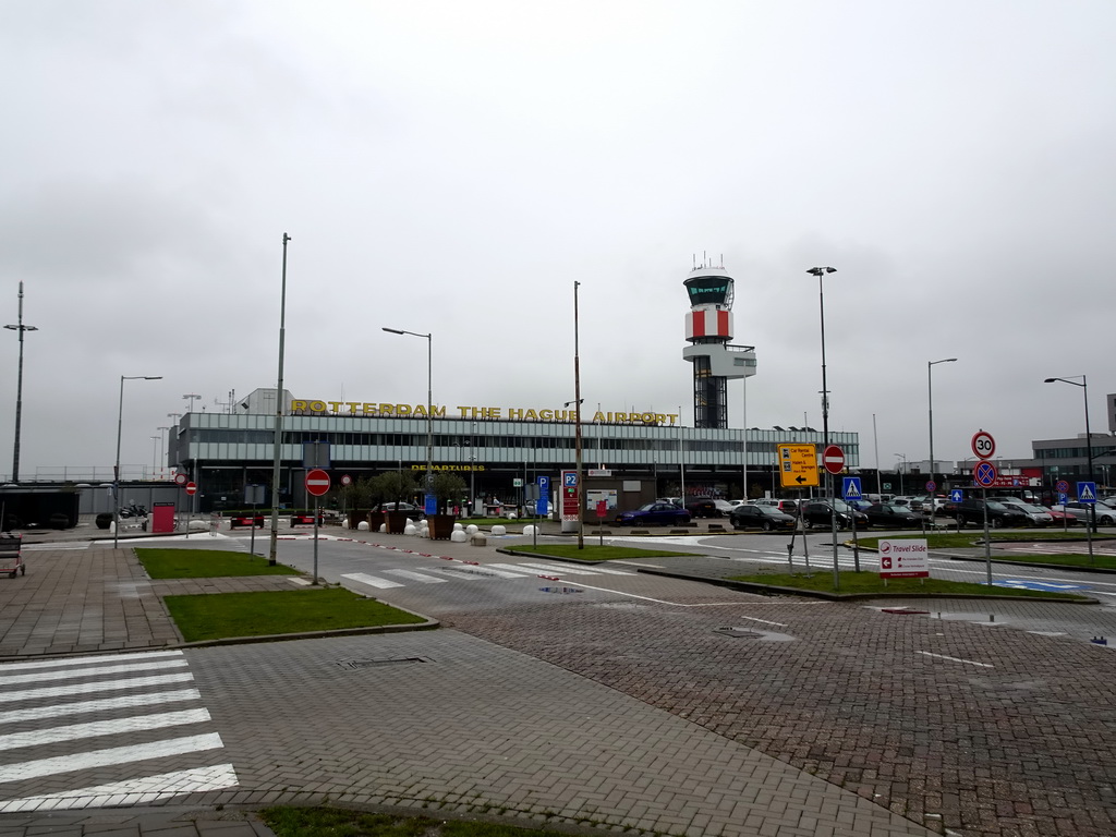 Front of the Rotterdam The Hague Airport at the Rotterdam Airportplein square