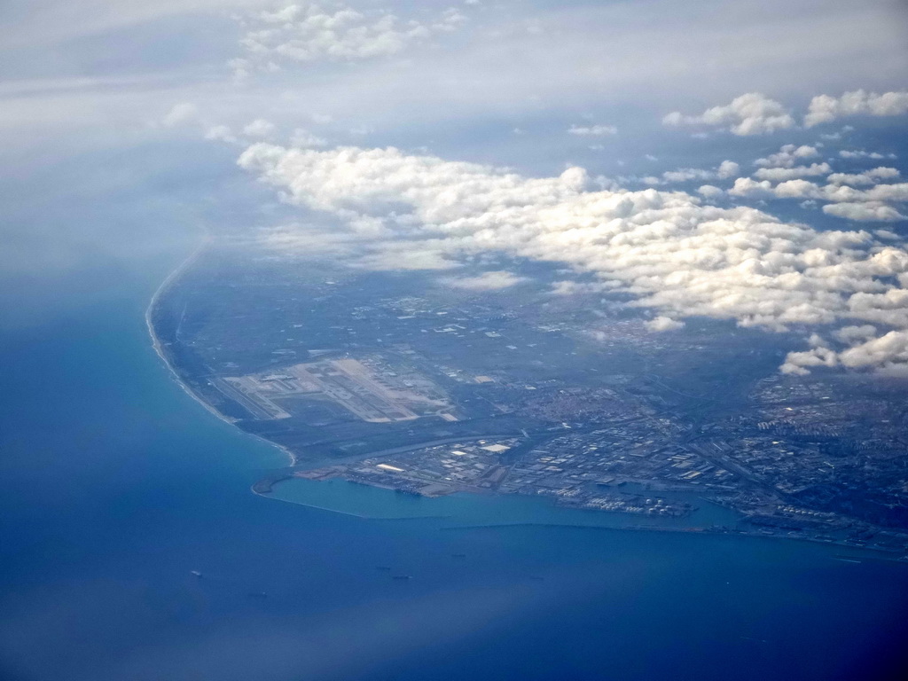 Coastline of northeast Spain, viewed from the airplane from Rotterdam