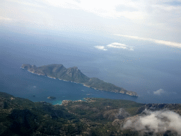 The island of Dragonera at the west side of Mallorca, viewed from the airplane from Rotterdam