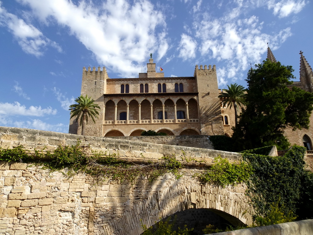 South side of the Royal Palace of La Almudaina, viewed from the Passeig Dalt Murada street