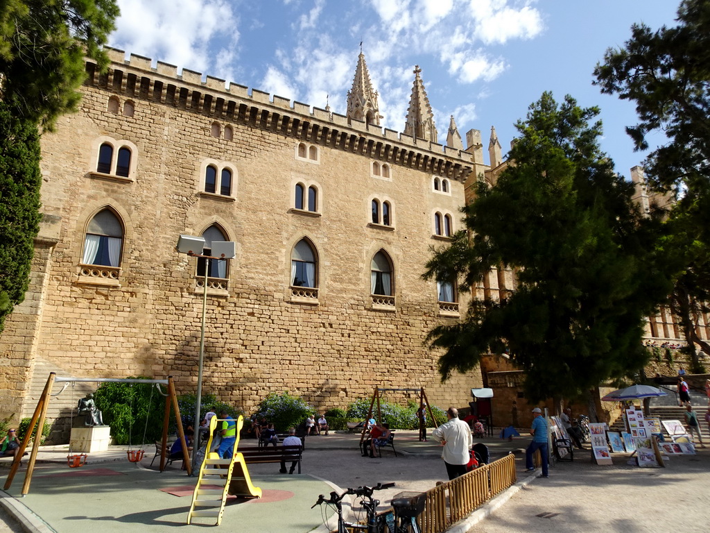 South side of the Royal Palace of La Almudaina, viewed from the Passeig Dalt Murada street