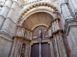 The Great Portal at the west side of the Palma Cathedral at the Carrer del Palau Reial street