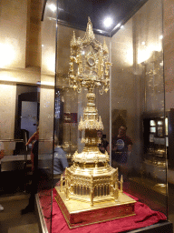 Gold-plated monstrance at the Vermells` Sacristy at the Palma Cathedral