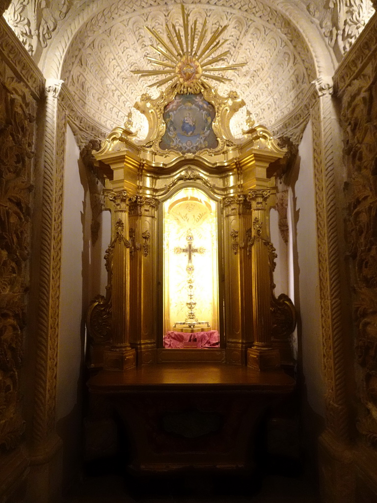 Altar with the Reliquary of the True Cross at the Baroque Chapter House at the Palma Cathedral