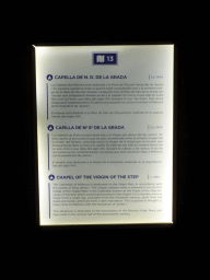 Information on the Chapel of the Virgin of the Step at the Palma Cathedral