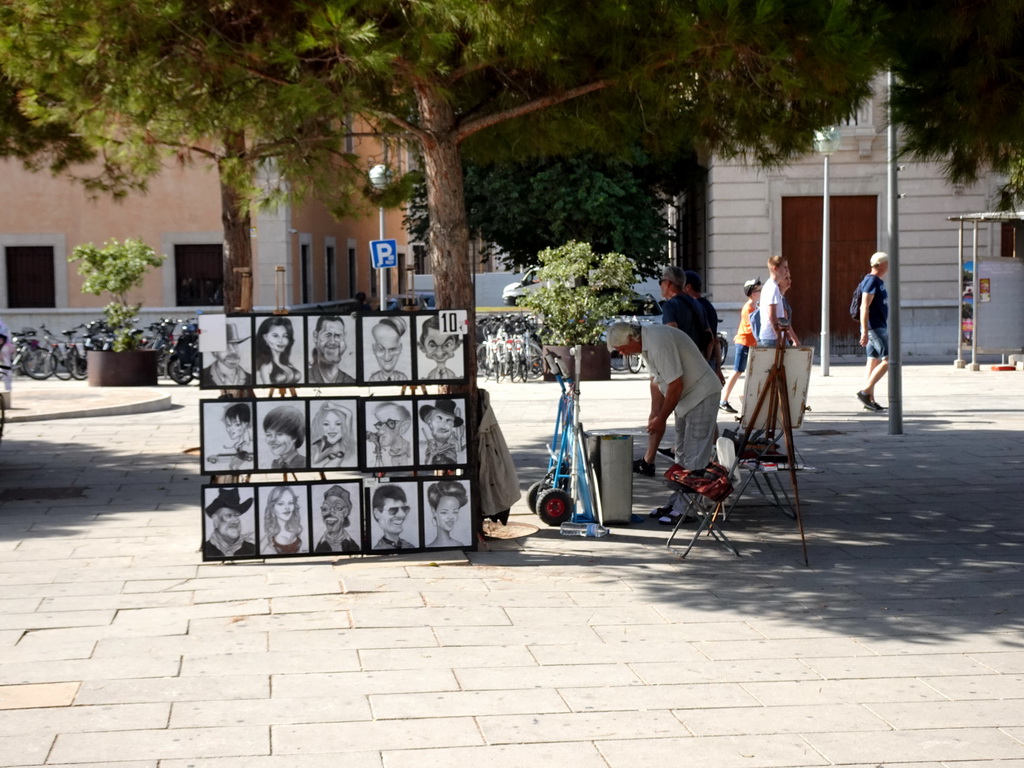 Street artist at the Passeig Dalt Murada street