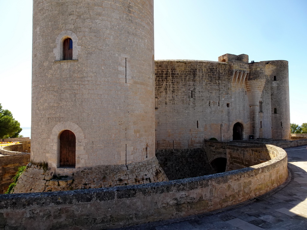 The main tower and the north side of the Castell de Bellver castle