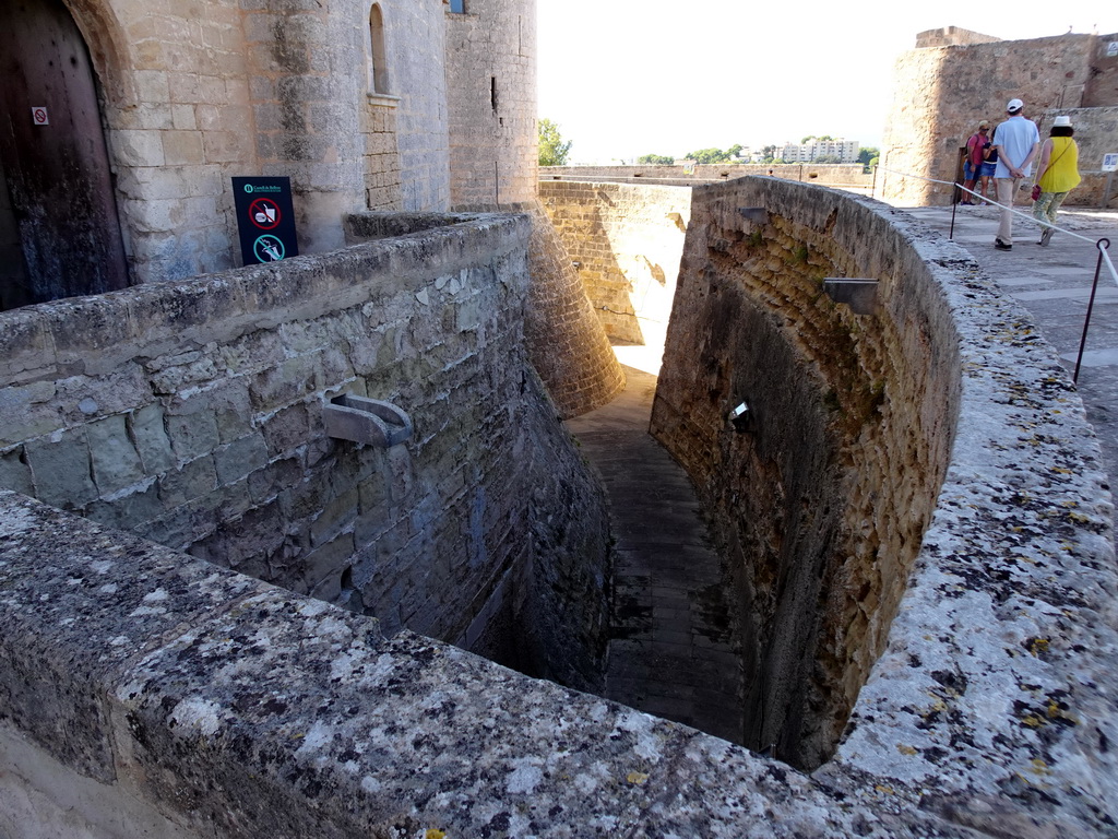 The moat at the northwest side of the Castell de Bellver castle