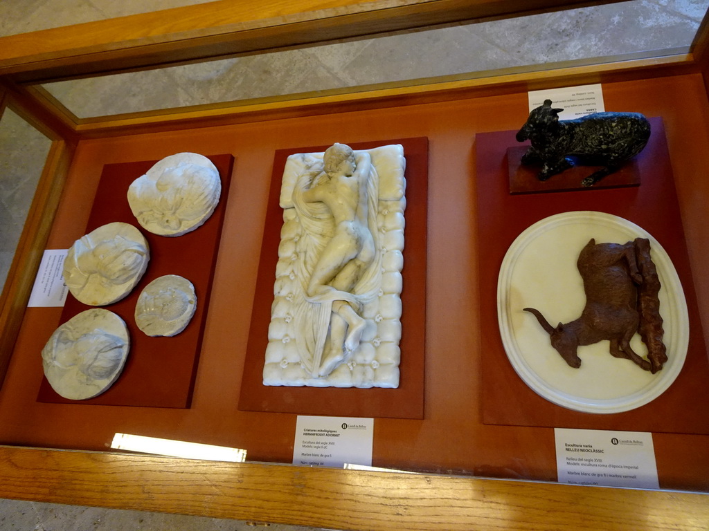 Statuettes at the museum at the first floor of the Castell de Bellver castle