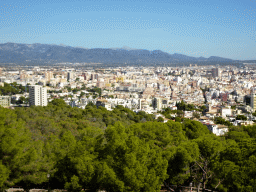 Mountains and the city center, viewed from the roof of the Castell de Bellver castle