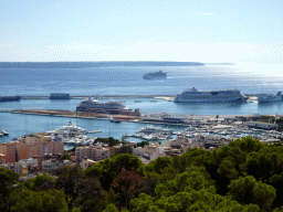 The Puerto de Palma harbour, viewed from the roof of the Castell de Bellver castle