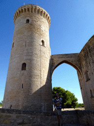 Tim and Max at the bridge at the northwest side of the Castell de Bellver castle, with a view on the main tower