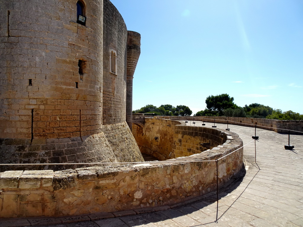 The southwest side of the Castell de Bellver castle