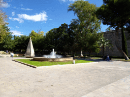 Fountain and monument at the south side of the Parc de Sa Feixina