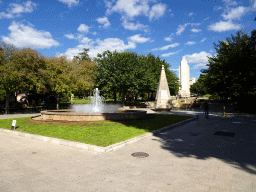 Fountain and monuments at the Parc de Sa Feixina