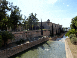 Northwest side of the Bastió de Sant Pere bastion and the Torrent de sa Riera canal, viewed from the Parc de Sa Feixina