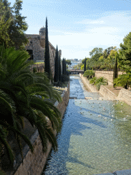 Northwest side of the Bastió de Sant Pere bastion and the Torrent de sa Riera canal, viewed from the Parc de Sa Feixina