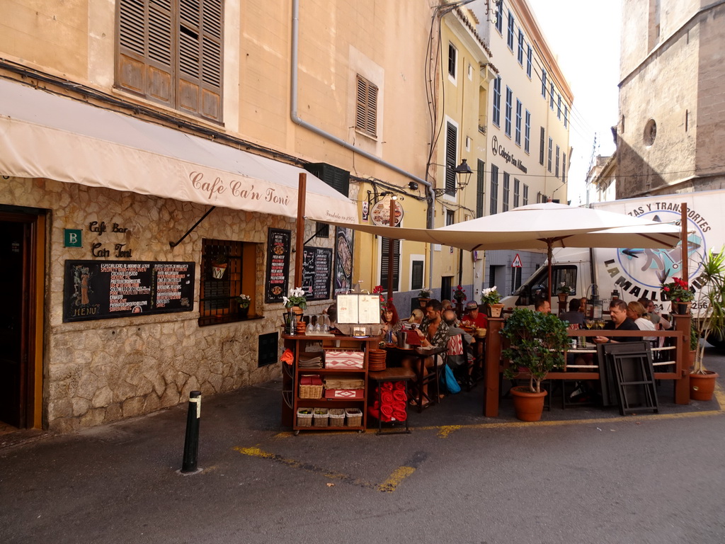 Front of the Café Ca`n Toni at the Costa de Santa Creu street