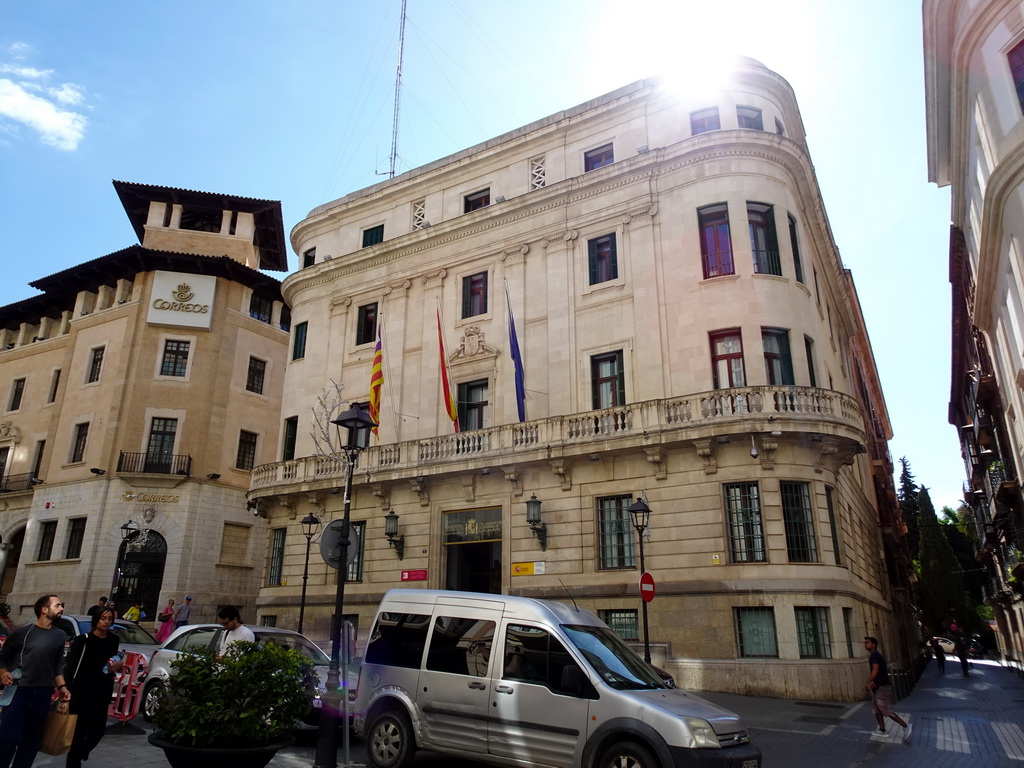 Front of the Delegació del Govern a les Illes Balears building at the Carrer Constitució street