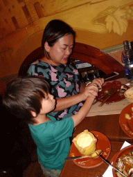 Miaomiao and Max having lunch at the Café Ca`n Toni