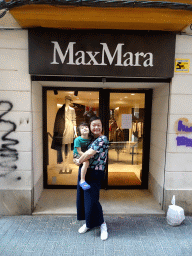 Miaomiao and Max in front of the MaxMara store at the Passeig del Born street