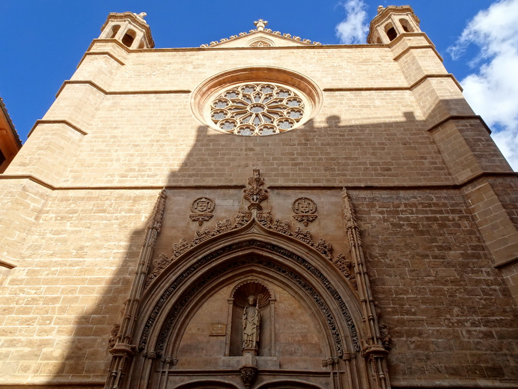 Southwest facade of the Església de Sant Nicolau church at the Carrer de Sant Nicolau street