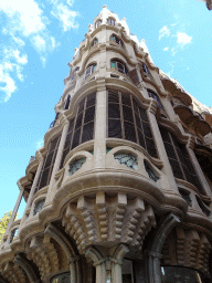 Facade of the Edifici Casasayas building at the Plaça del Mercat square