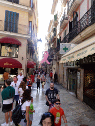 The Carrer de Jaume II street, viewed from the Plaça del Marquès del Palmer square