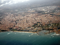 The city center, viewed from the airplane to Rotterdam