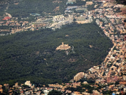 The Parc de Bellver with the Castell de Bellver castle, viewed from the airplane to Rotterdam