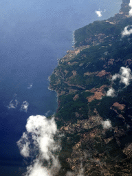 Mountains and hills on the northwest side of Mallorca, viewed from the airplane to Rotterdam