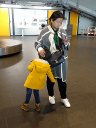 Miaomiao and Max at the Arrivals Hall of the Rotterdam The Hague Airport