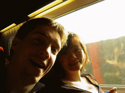 Tim and Miaomiao in the TGV train to Paris