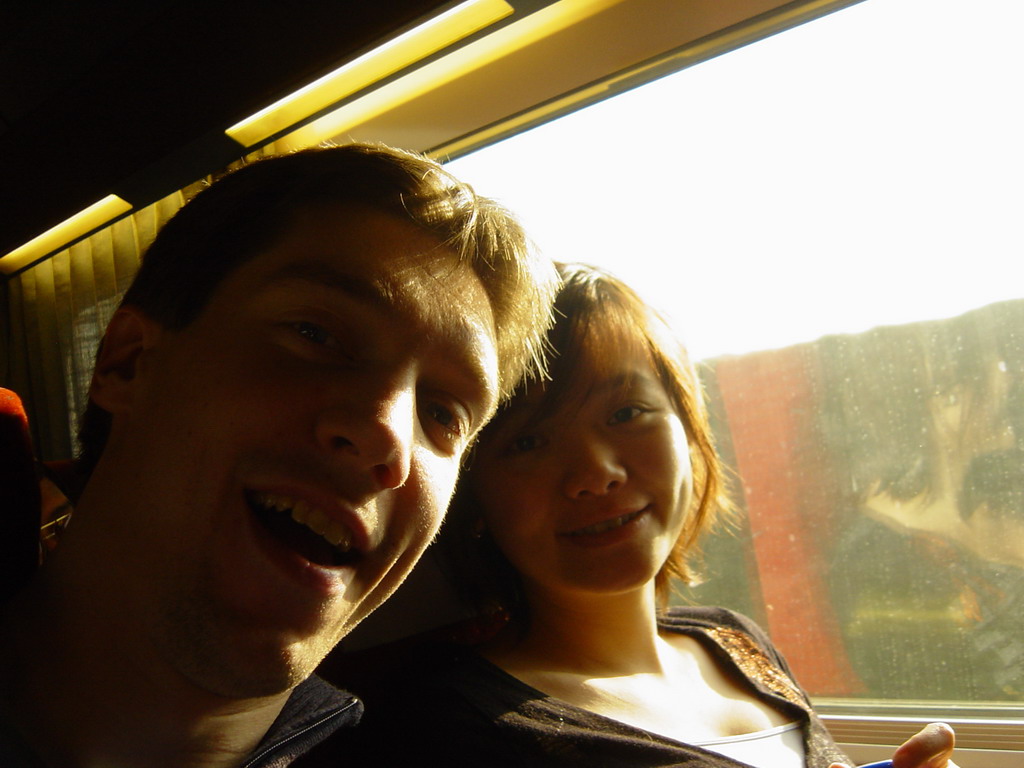 Tim and Miaomiao in the TGV train to Paris